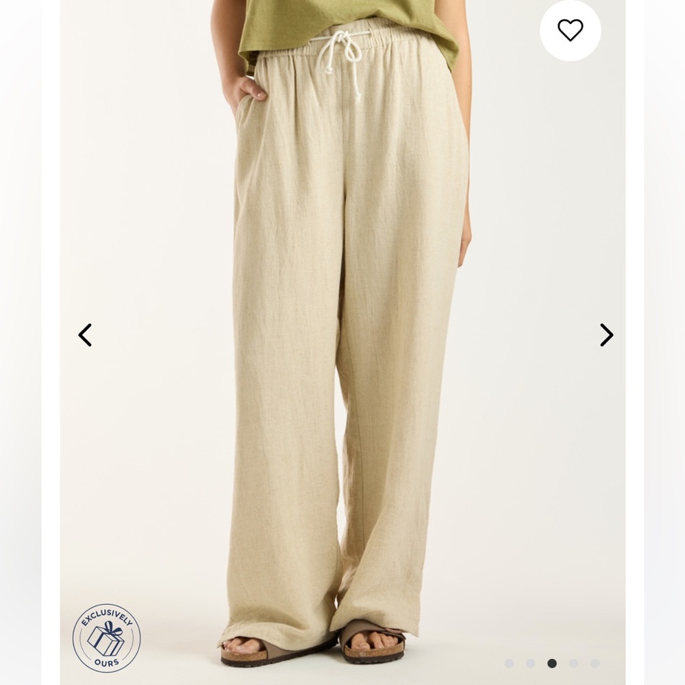 Uncharted Threads wide leg linen blend pants